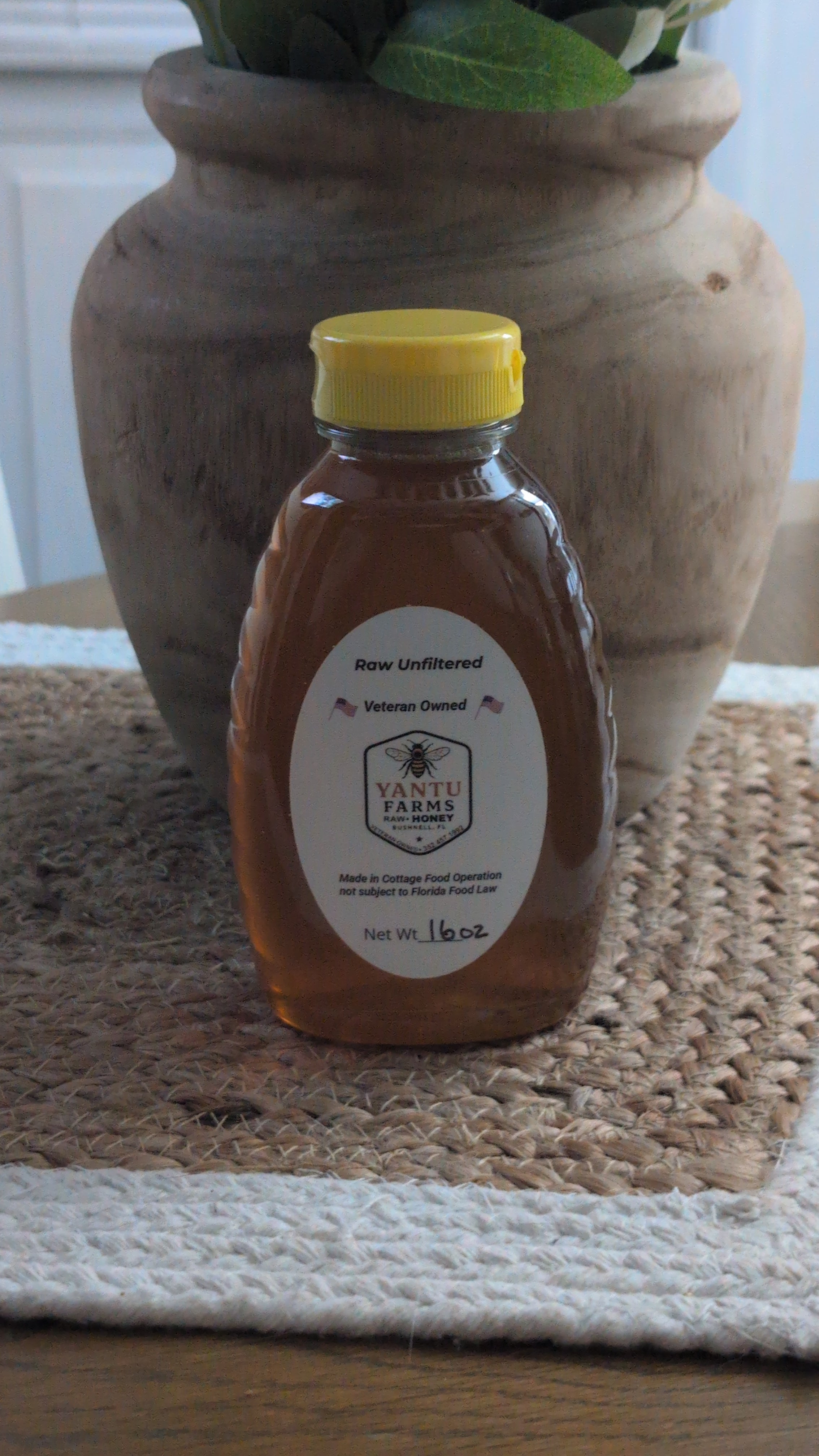 Raw Wildflower Honey 16 oz, Plastic